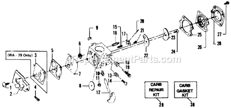 Page A Diagram and Parts List for XR-70  Weed Eater Trimmer